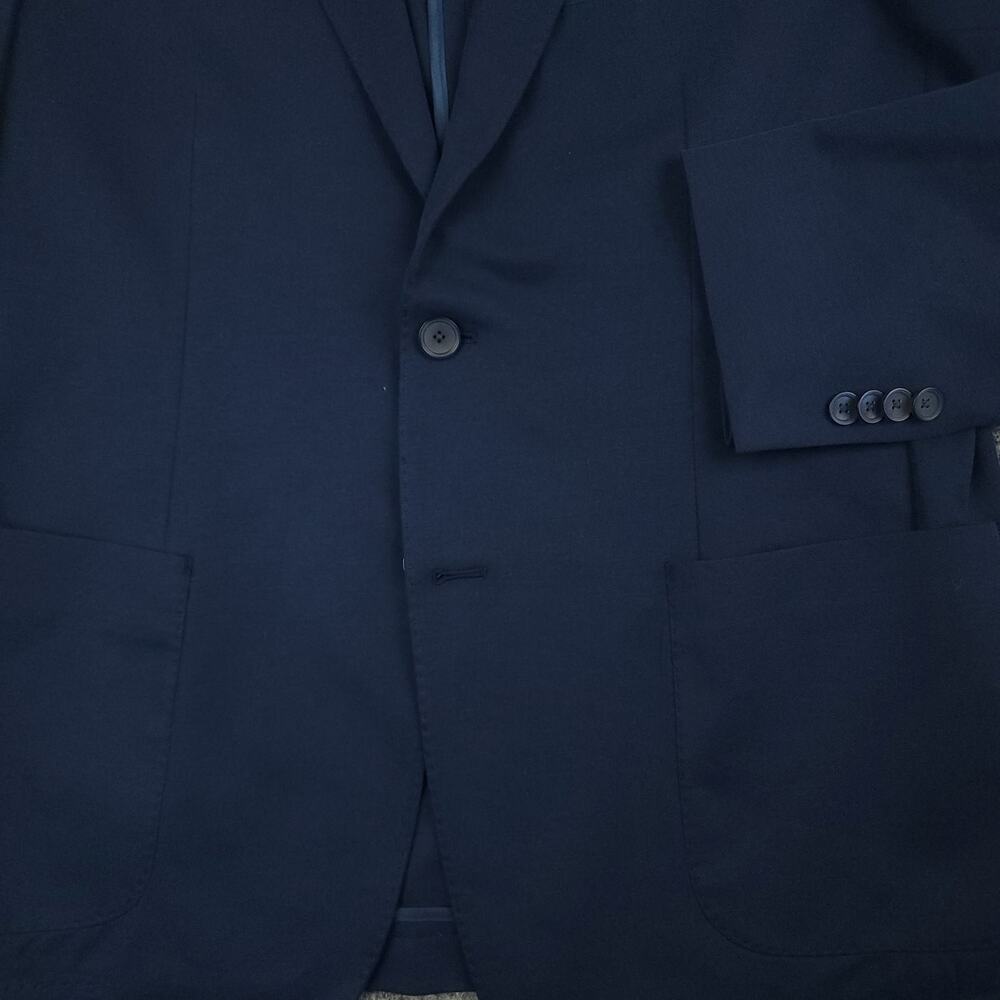 Bar III Sport Coat Mens 42R Unstructured Hopsack Patch Pocket Cotton Blend Navy - Picture 7 of 12